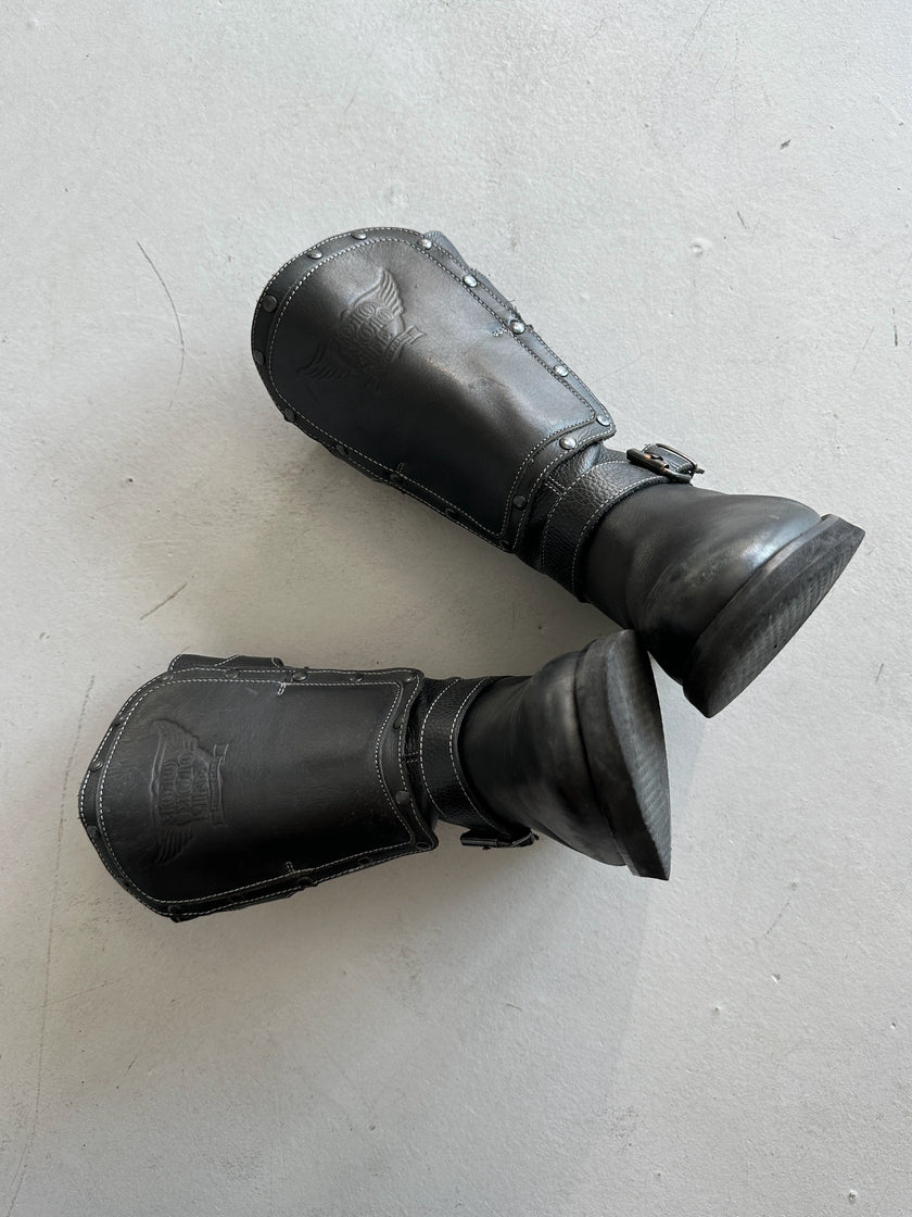 ARMANI JEANS - 2000s BIKER LEATHER BOOTS