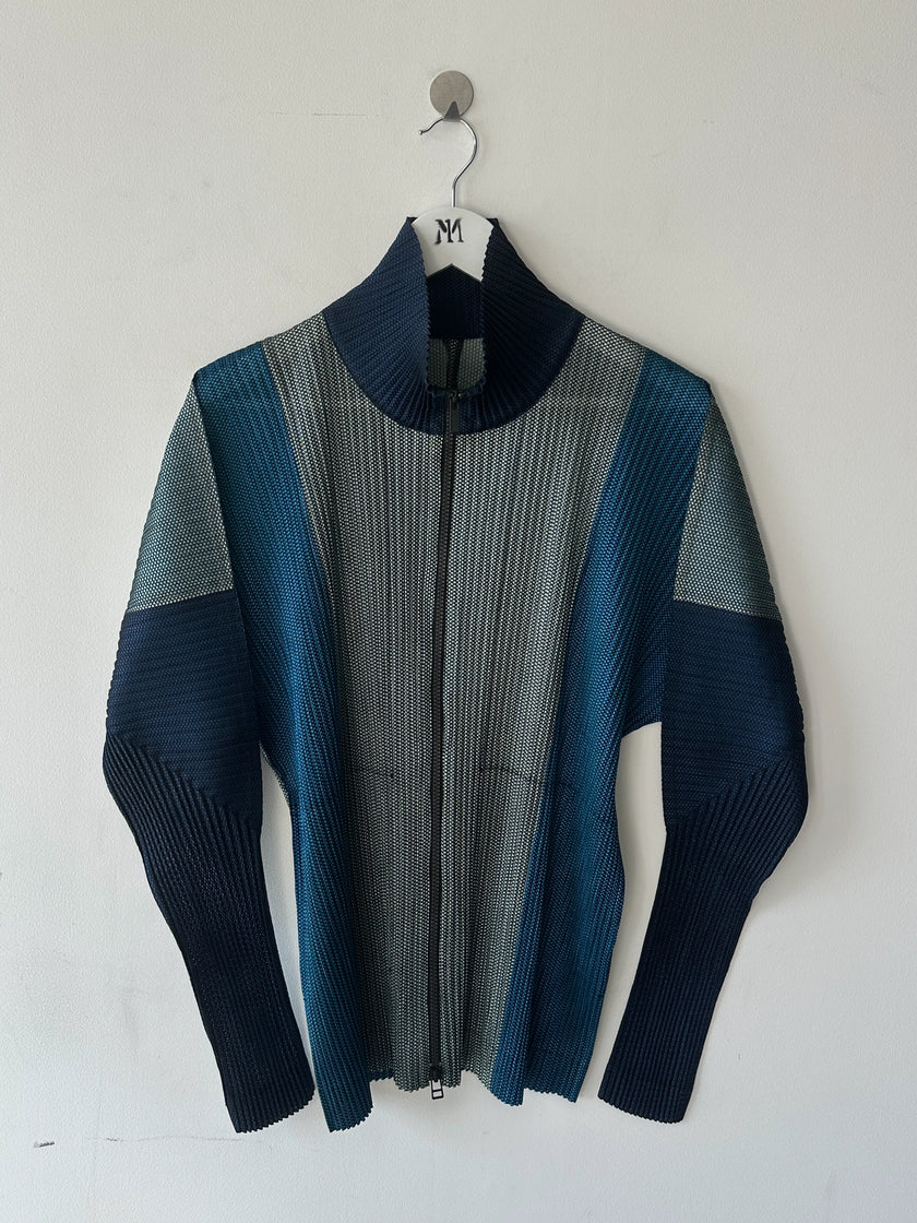 ISSEY MIYAKE - A/W 2013 PLEATED ZIPPED LONG SLEEVE TOP