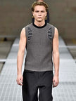 DIRK BIKKEMBERGS - F/W 2017 CHENILLE KNIT CREW NECK VEST TOP