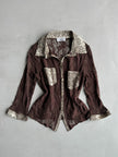 2000s LACE SHIRT WITH SNAKESKIN DETAILS