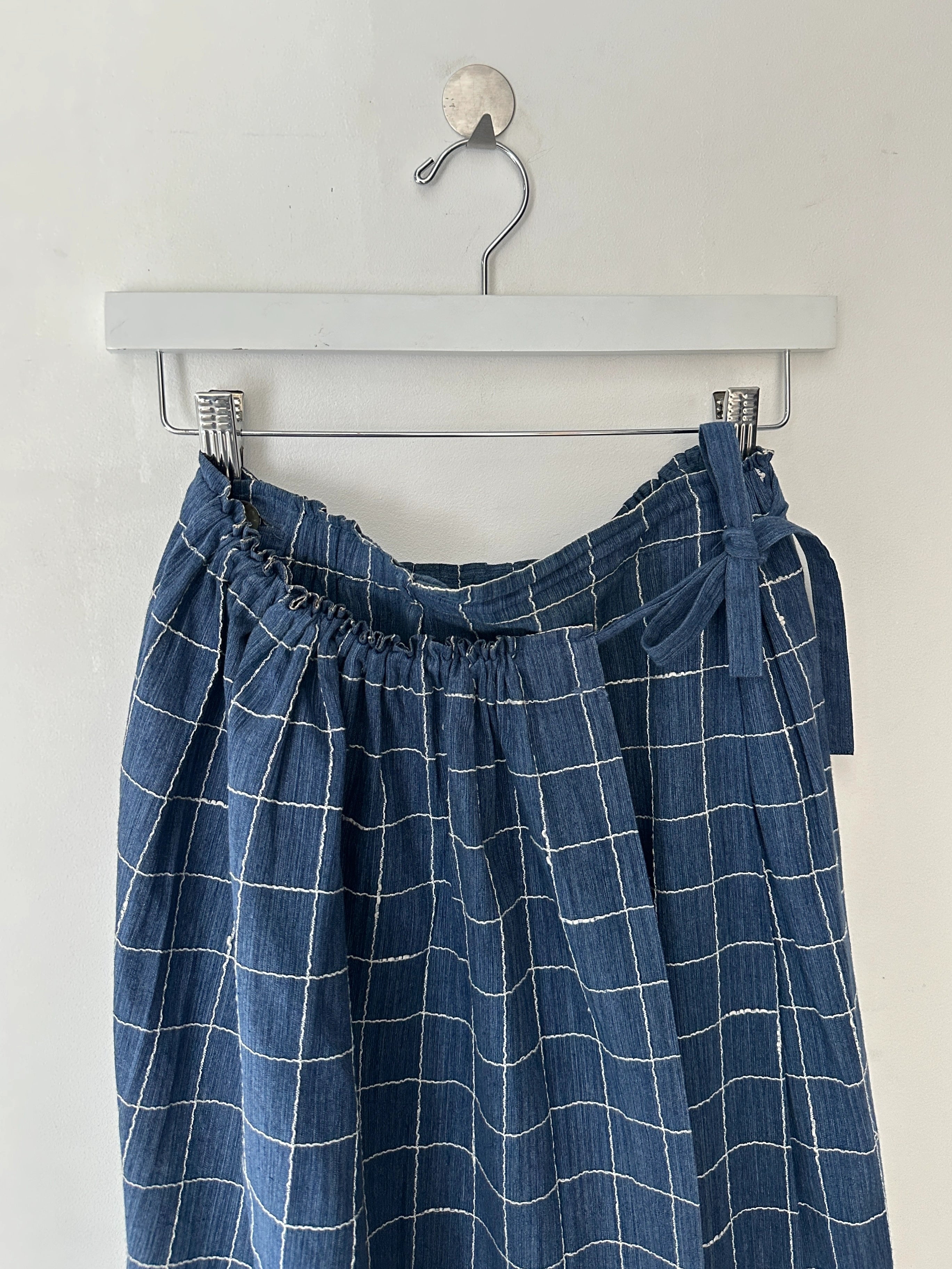 ISSEY MIYAKE PLANTATION - 1980s ASYMMETRIC LONG WRAP SKIRT