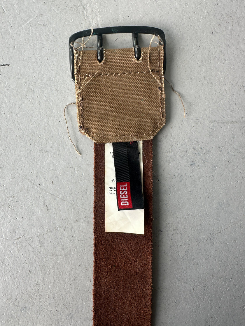 DIESEL - early 2000s LEATHER AND CANVAS BELT