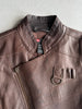 DIESEL - 2000s ASYMMETRICAL ZIP FRONT LEATHER BIKER JACKET