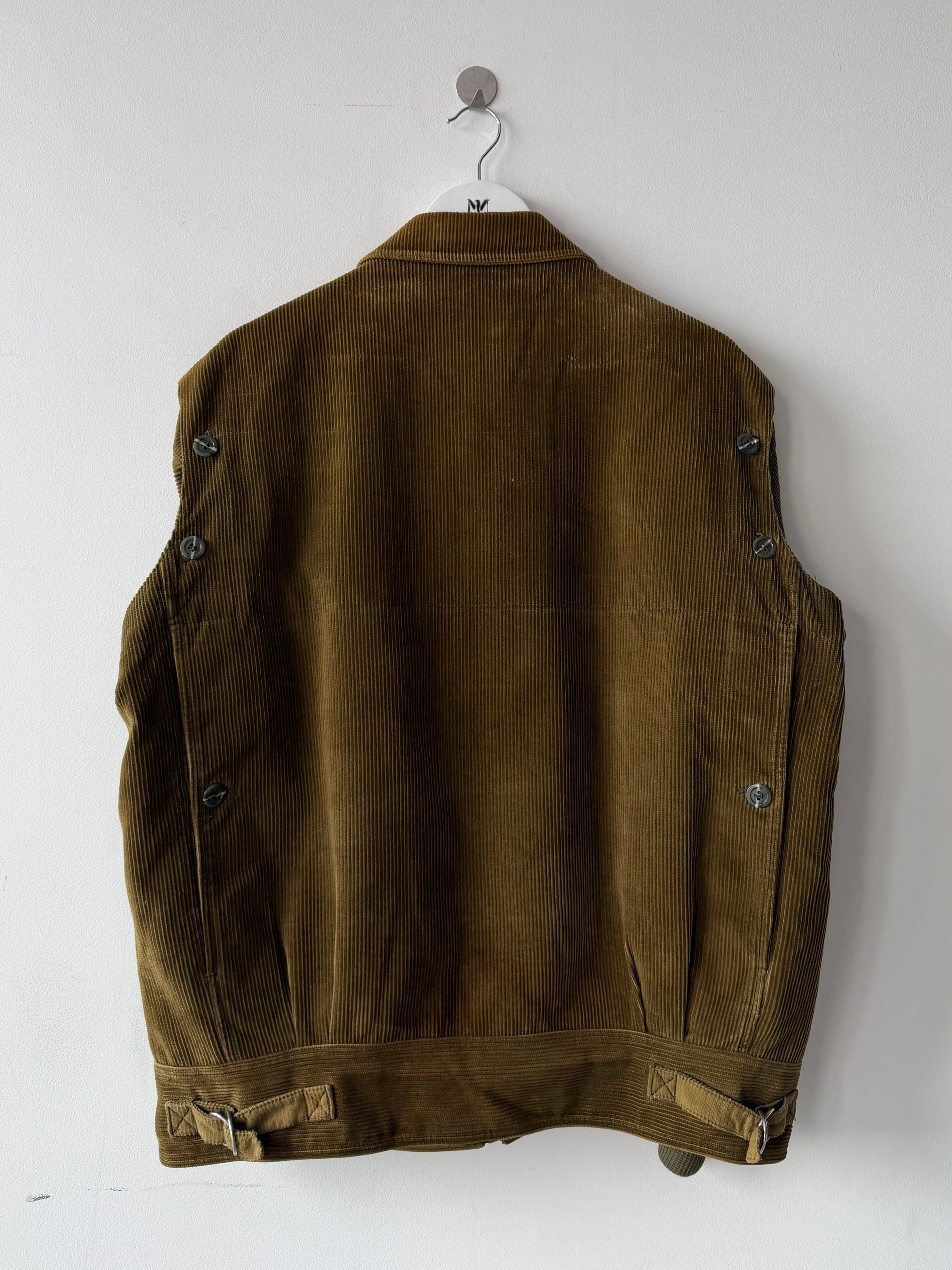 ITALIAN LABEL 1980s 2 IN 1 CORDUROY JACKET GILET WITH REMOVABLE SLEEVE
