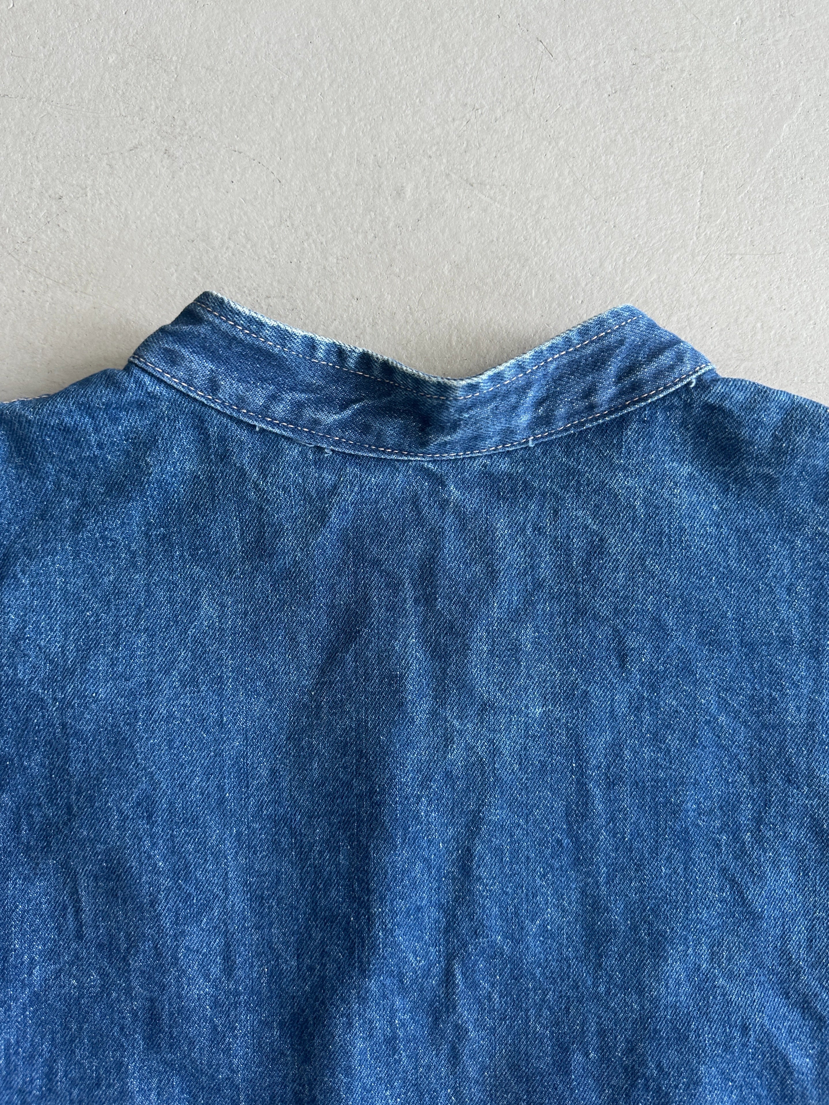 1980s ASYMMETRICAL CLOSURE DENIM GILET