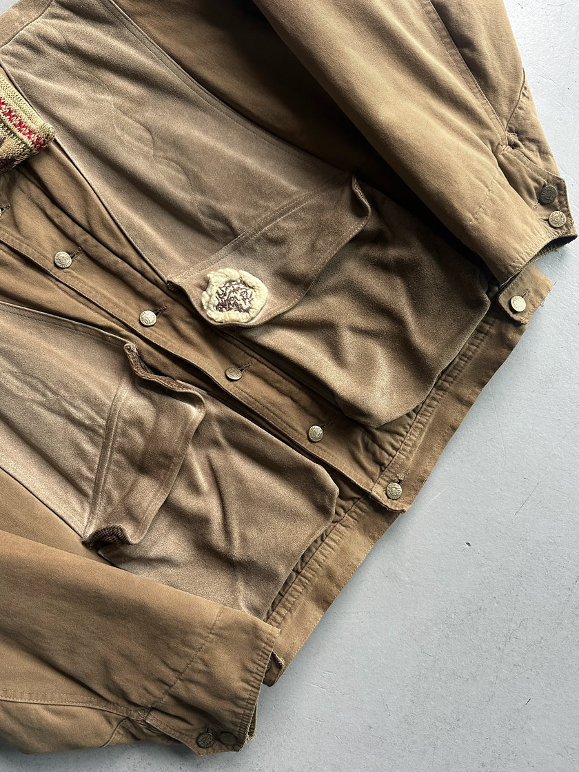 DIESEL - 1980s BOMBER JACKET WITH LAYERED SUEDE PANEL FRONT