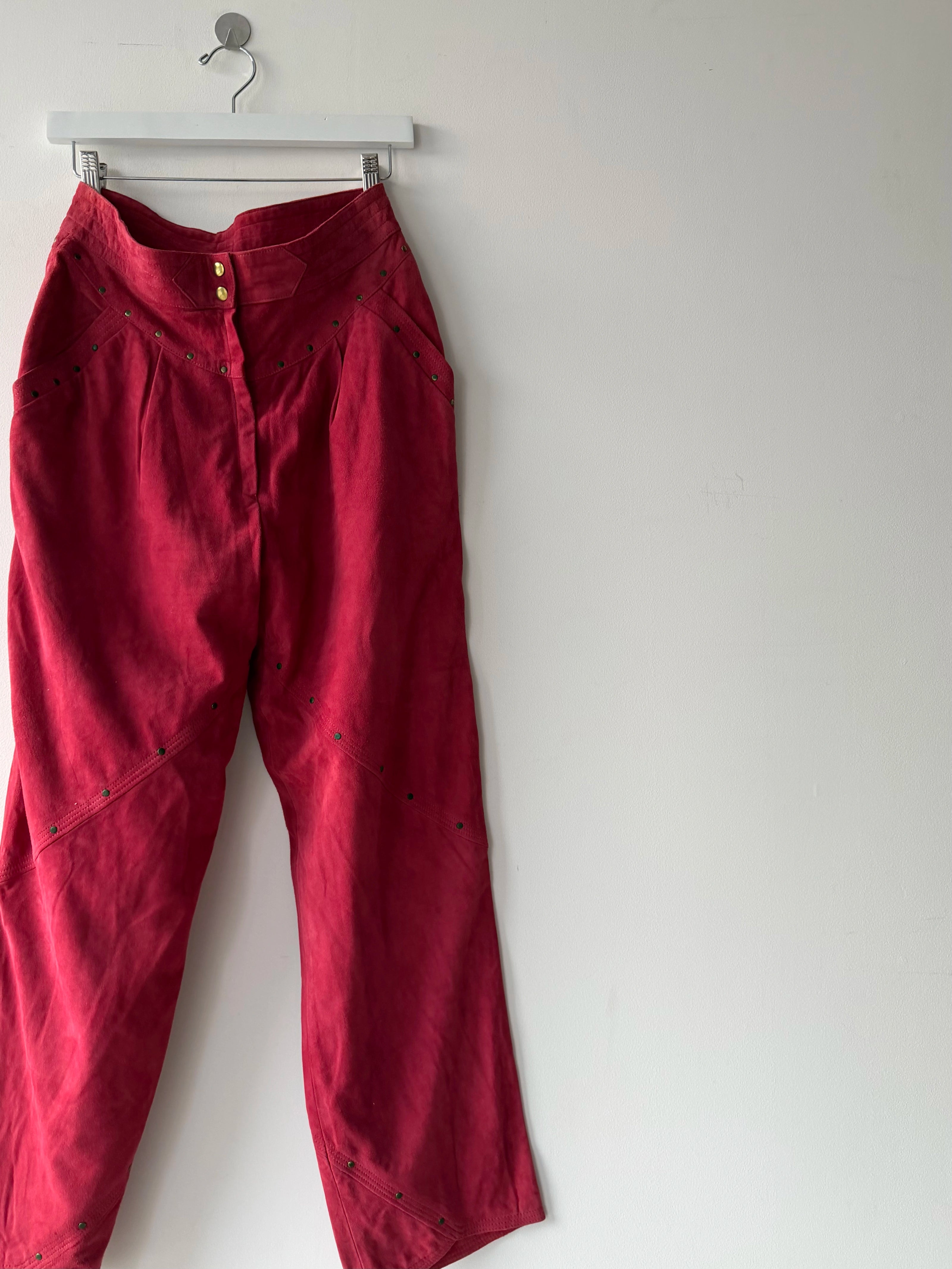 ESCADA - 1980s HIGH WAIST BALLOON FIT SUEDE TROUSERS