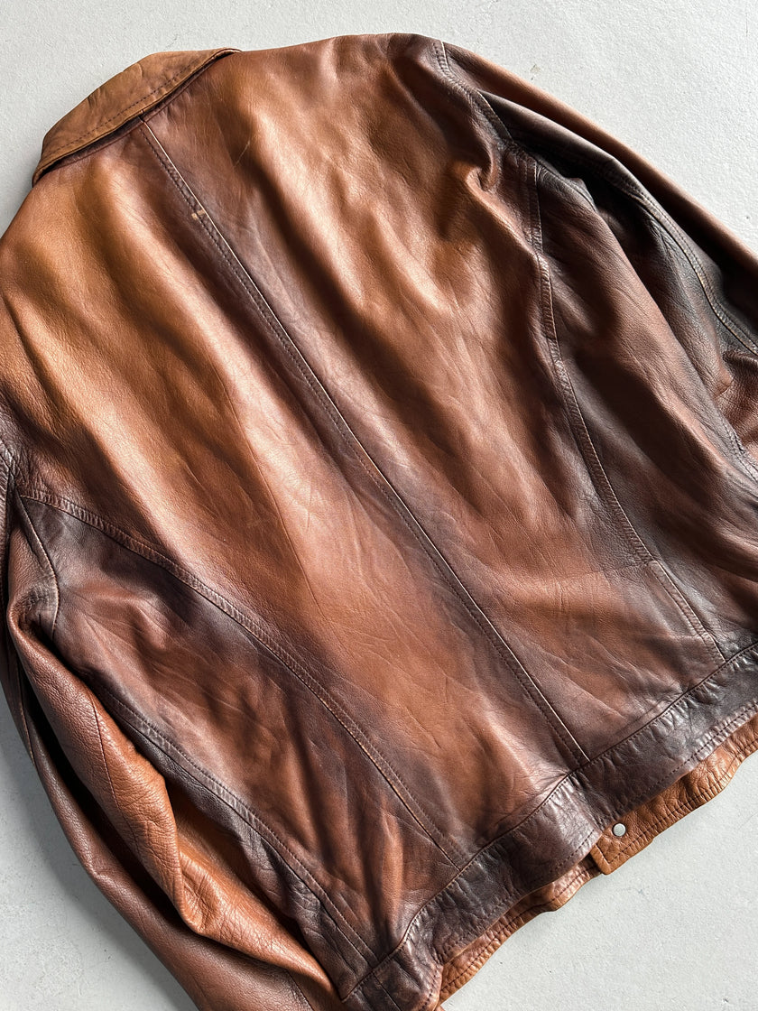 GAETANO NAVARRA - S/S 2007 MULTI POCKET DISTRESSED LEATHER JACKET