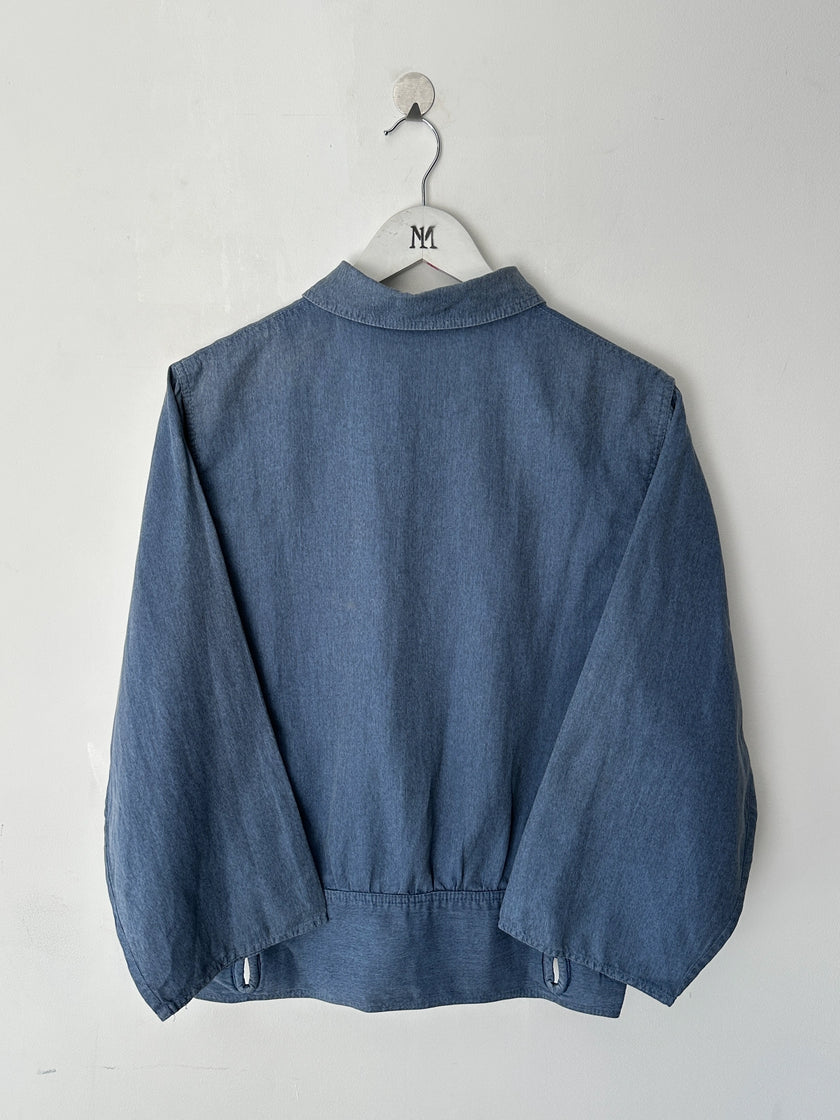 ITALIAN LABEL 1980s LINEN JACKET WITH PANELED WAISTABAND