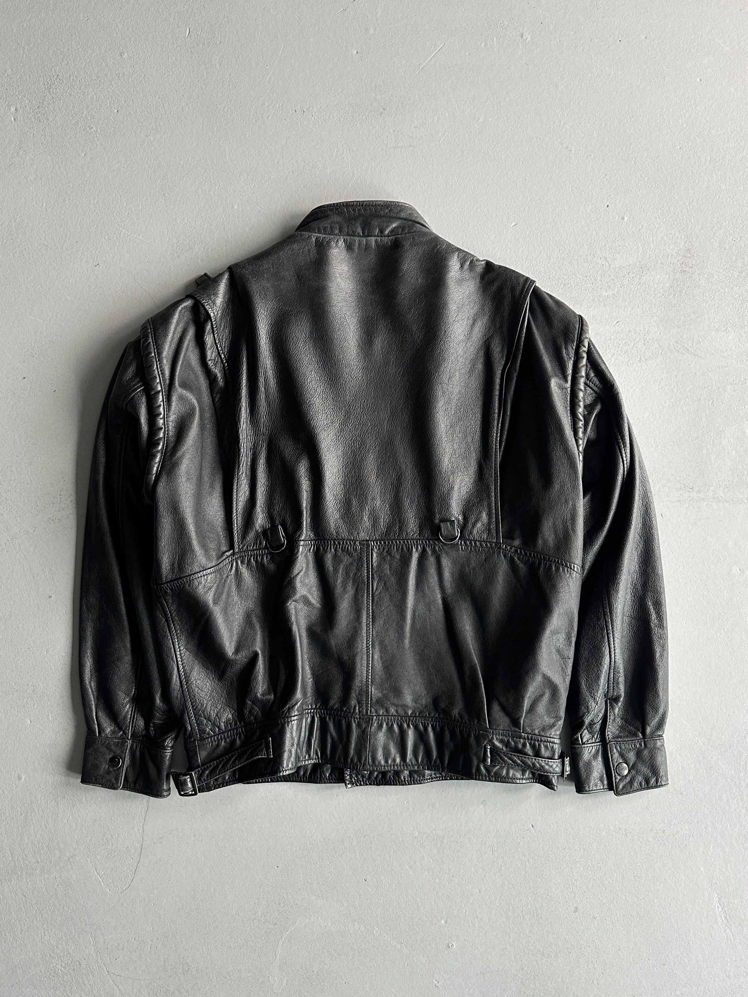 1980s DOUBLE LAYER LEATHER BIKER JACKET