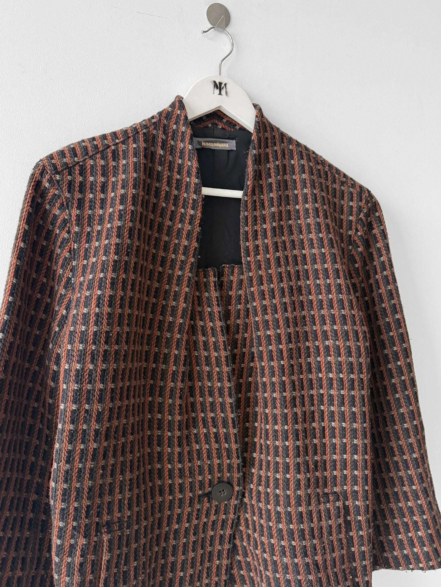 ISSEY MIYAKE - 1980s LAYERED FRONT WOOL BLAZER