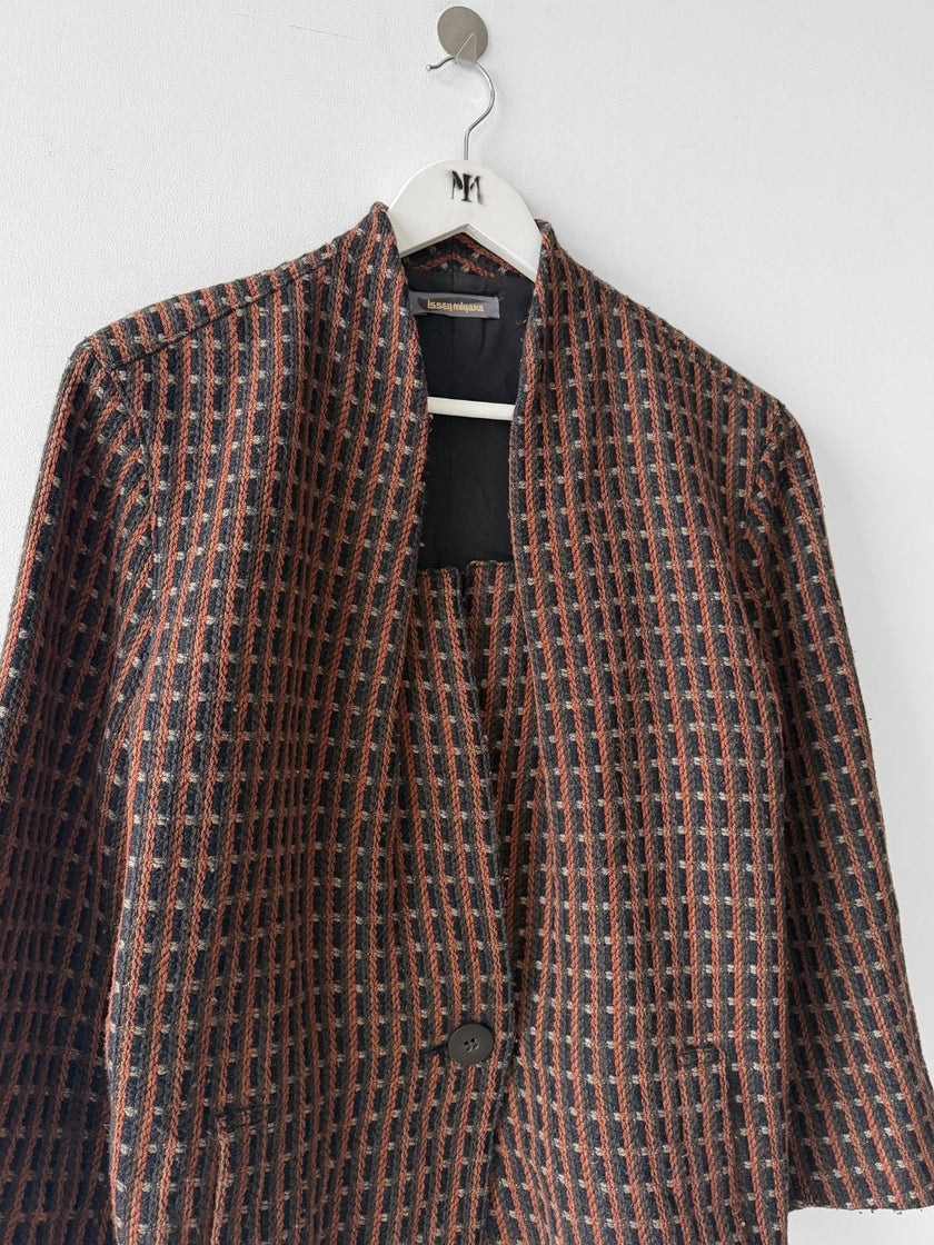ISSEY MIYAKE - 1980s LAYERED FRONT WOOL BLAZER