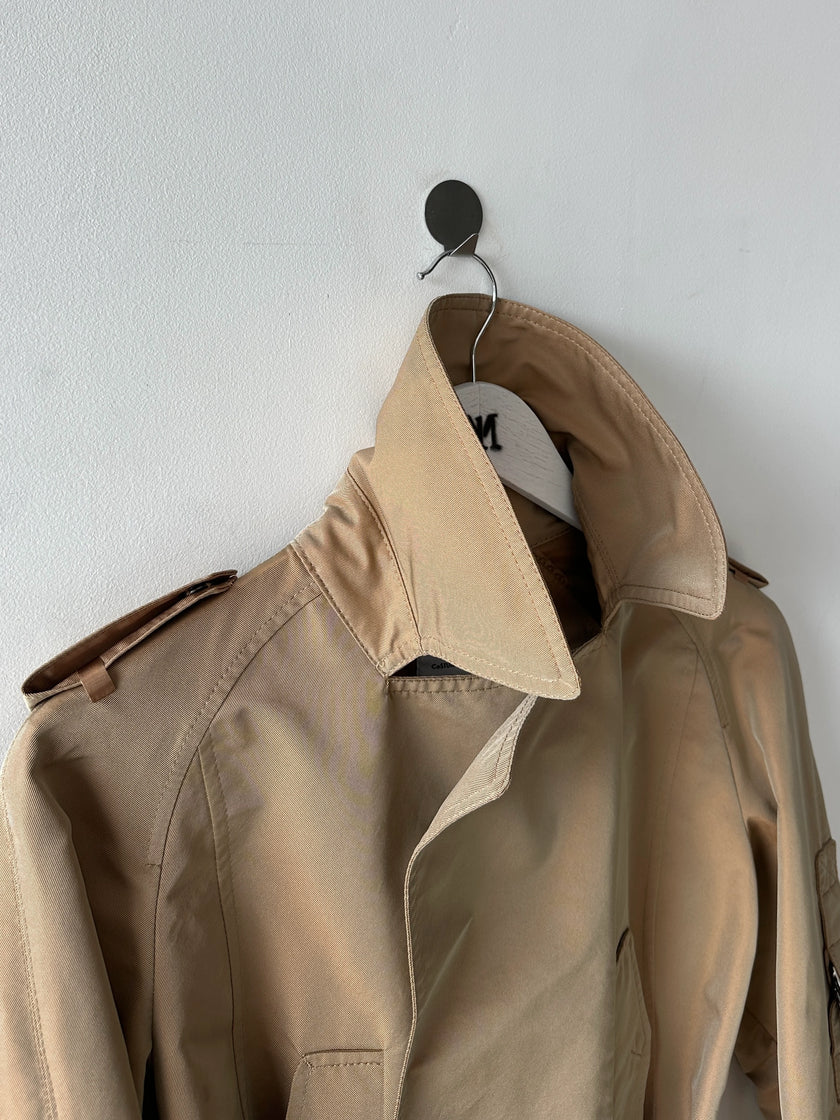 COSTUME NATIONAL - S/S 2007 CROP FIT BELTED TRENCH JACKET WITH BELL SLEEVES
