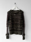 1990s OPEN WEAVE LONG SLEEVE KNIT TOP