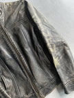 DIESEL - 2000s DISTRESSED LEATHER BIKER JACKET