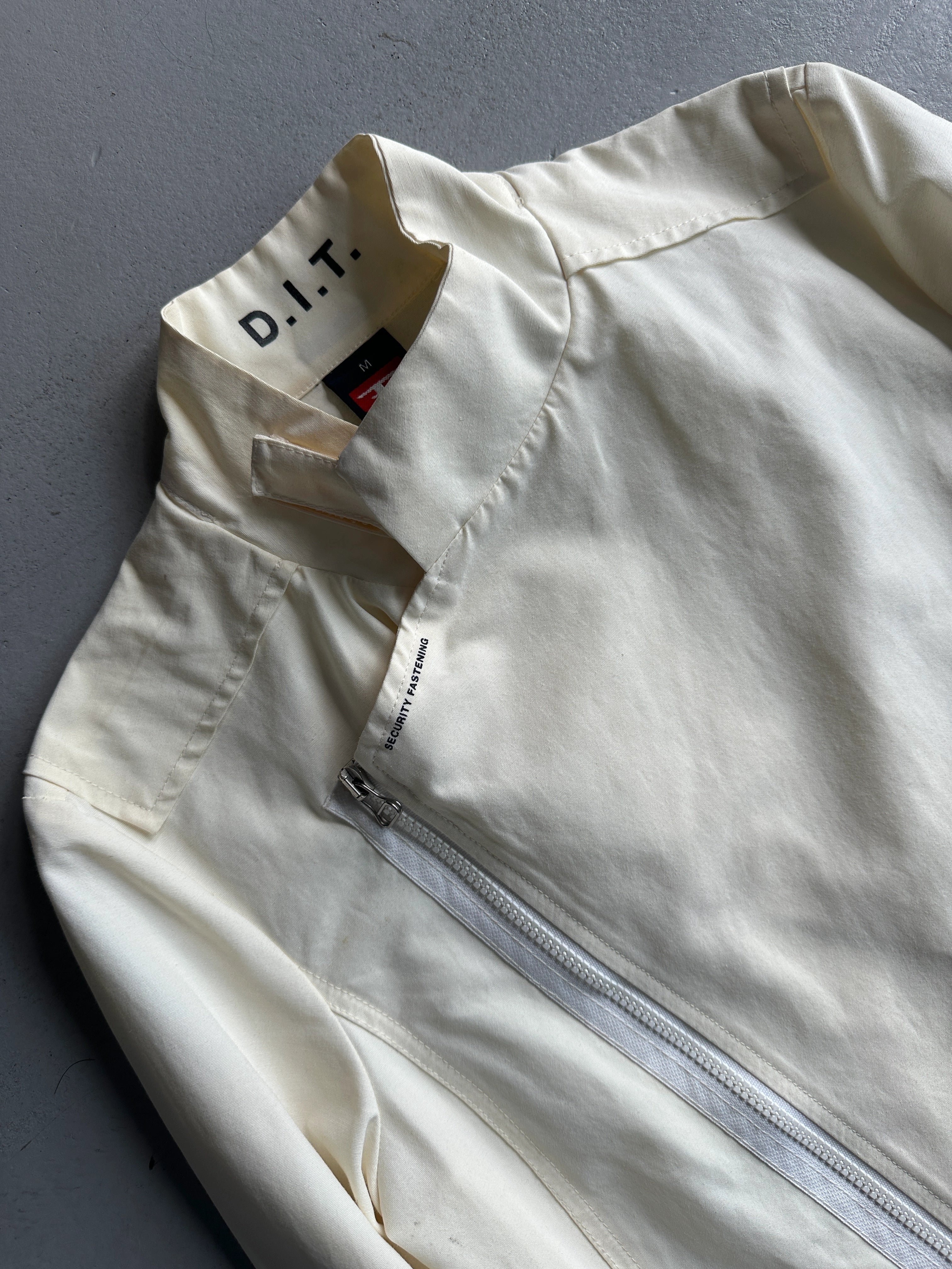 DIESEL - 2000s ASYMMETRICAL ZIP DIRECTIONAL TEXT JACKET