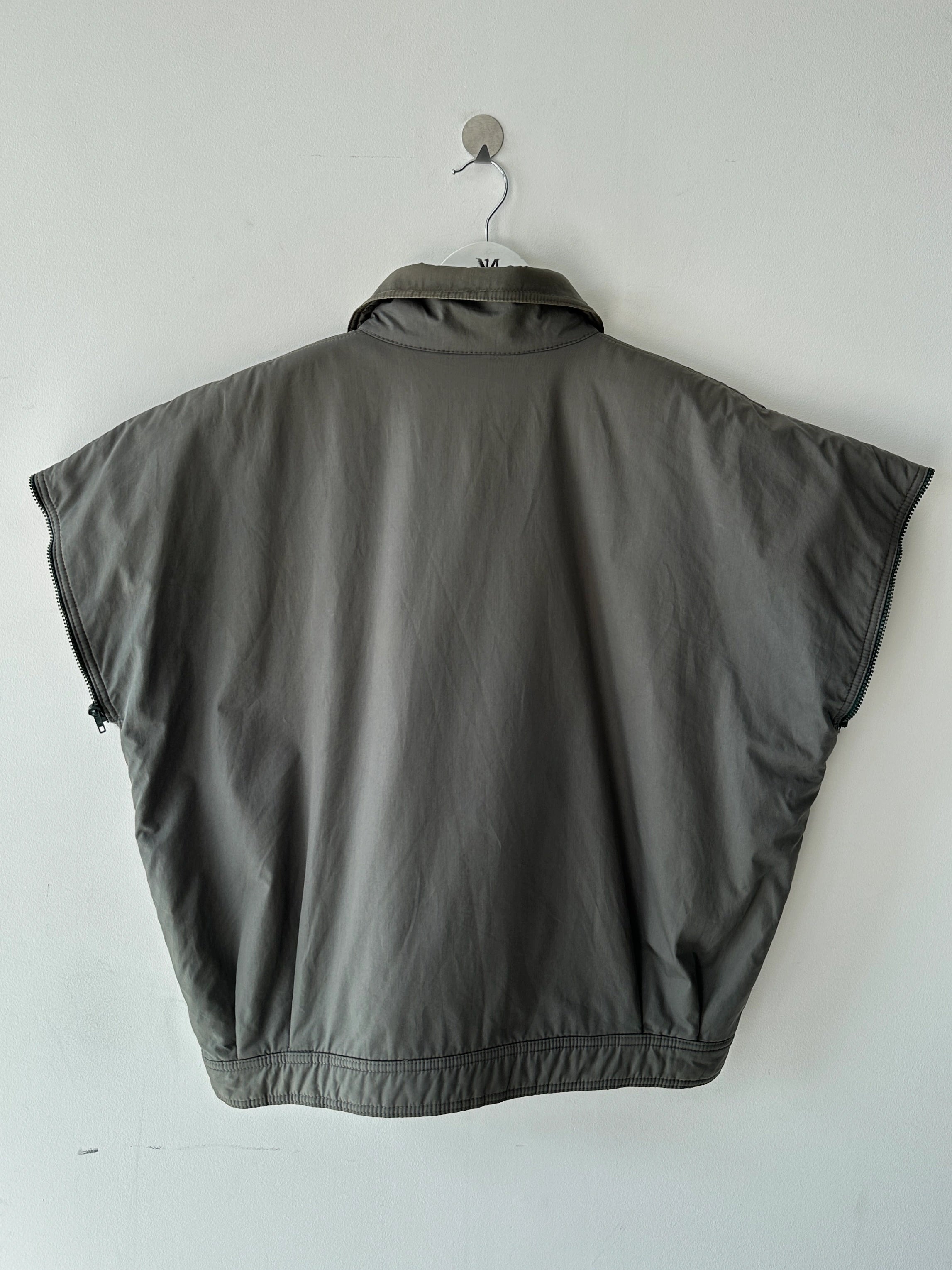 NO LABEL 1980s 2 IN 1 DOUBLE BREASTED BOMBER JACKET GILET