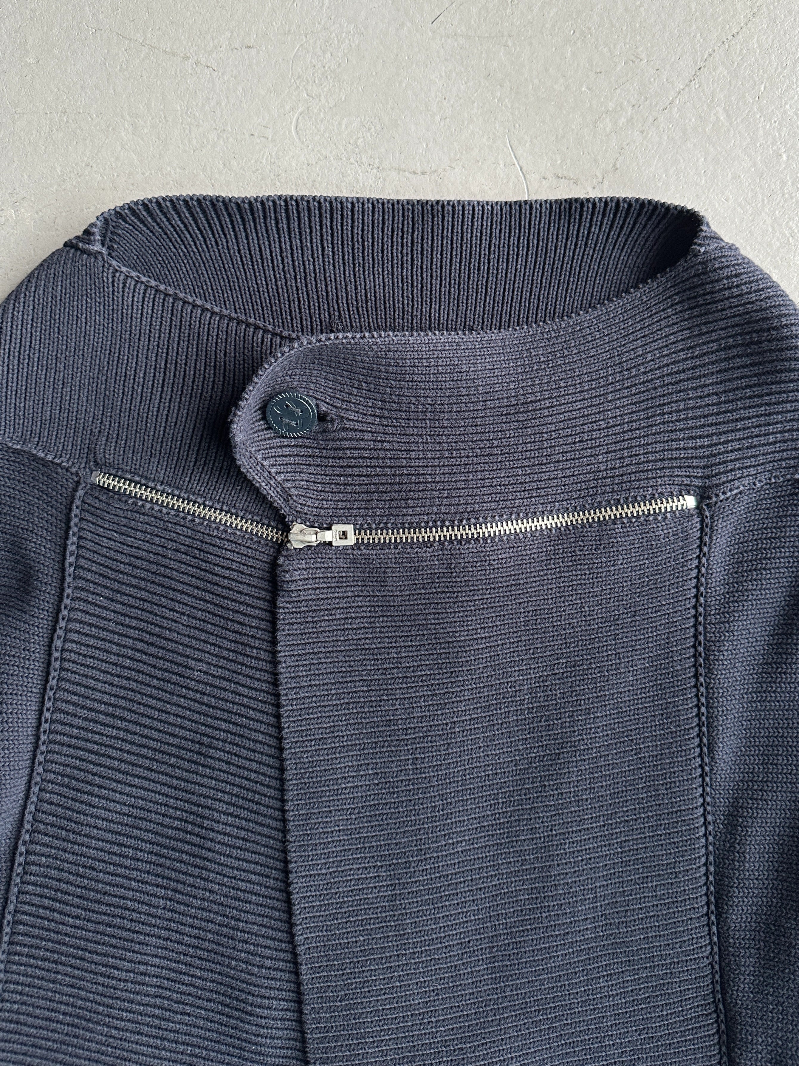 MARITHÉ + FRANÇOIS GIRBAUD - early 2000s ZIP DETAIL AT COLLAR OPEN FRONT CARDIGAN