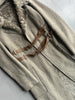 COP COPINE - 2000s RELAXED TEXTURED COAT WITH CROSSED DOUBLE LEATHER BELT