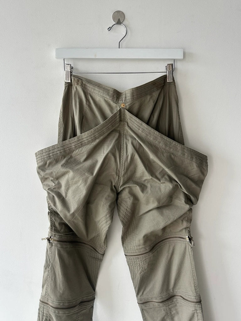 GAETANO NAVARRA - S/S 2004 2 IN 1 TROUSERS SHORTS WITH ZIP DETAILS