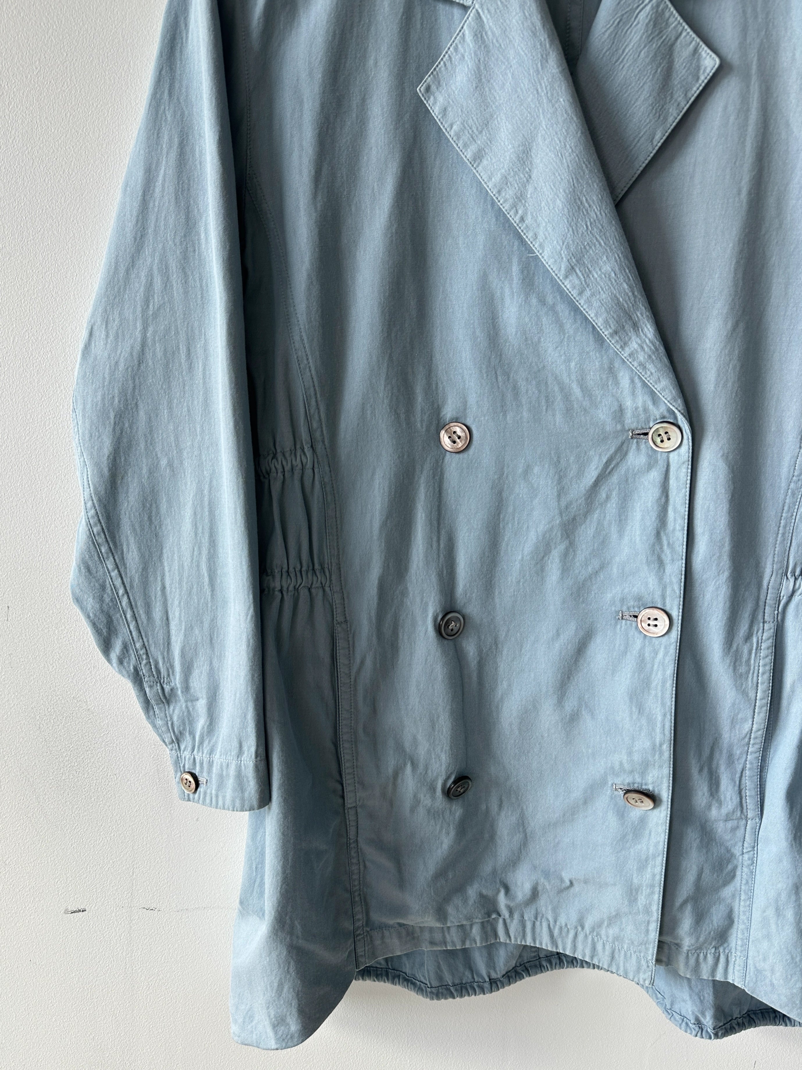 ISSEY MIYAKE - 1980s DOUBLE BREASTED BLAZER WITH ELASTICATED DETAILS AT BACK