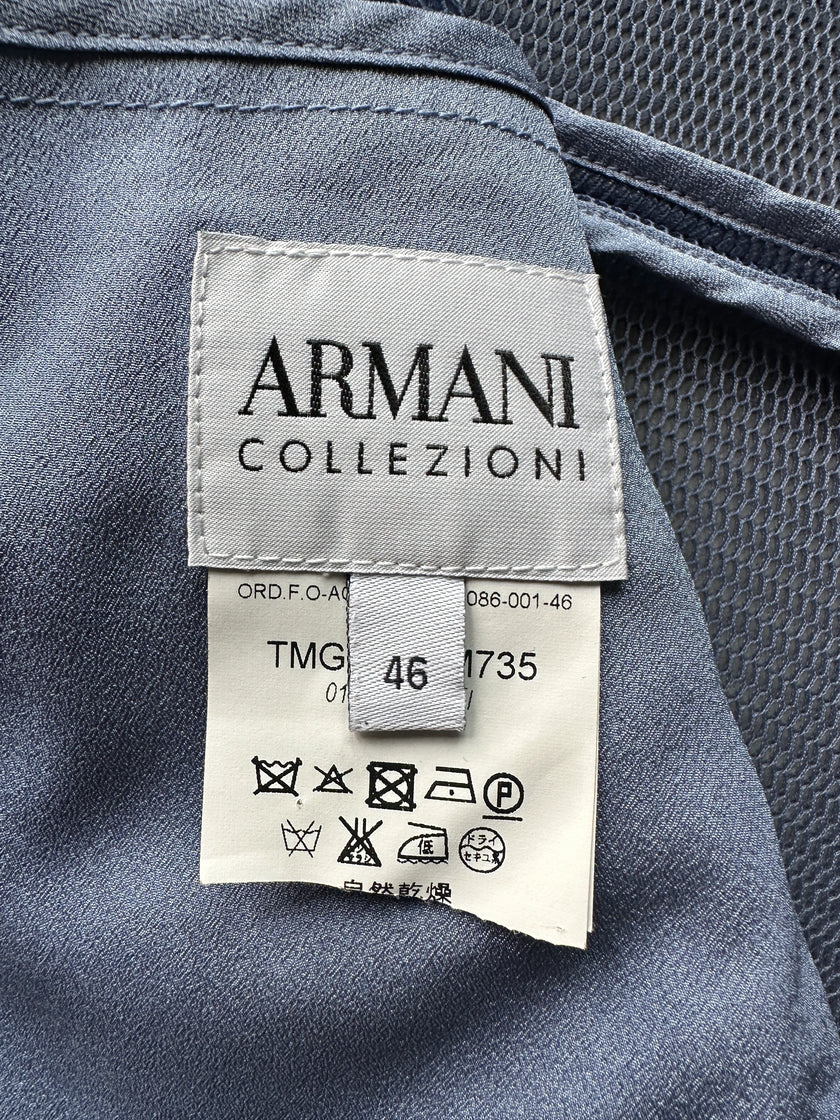 ARMANI COLLEZIONI - S/S 2015 GRADIENT BLUE STRUCTURED MESH JACKET