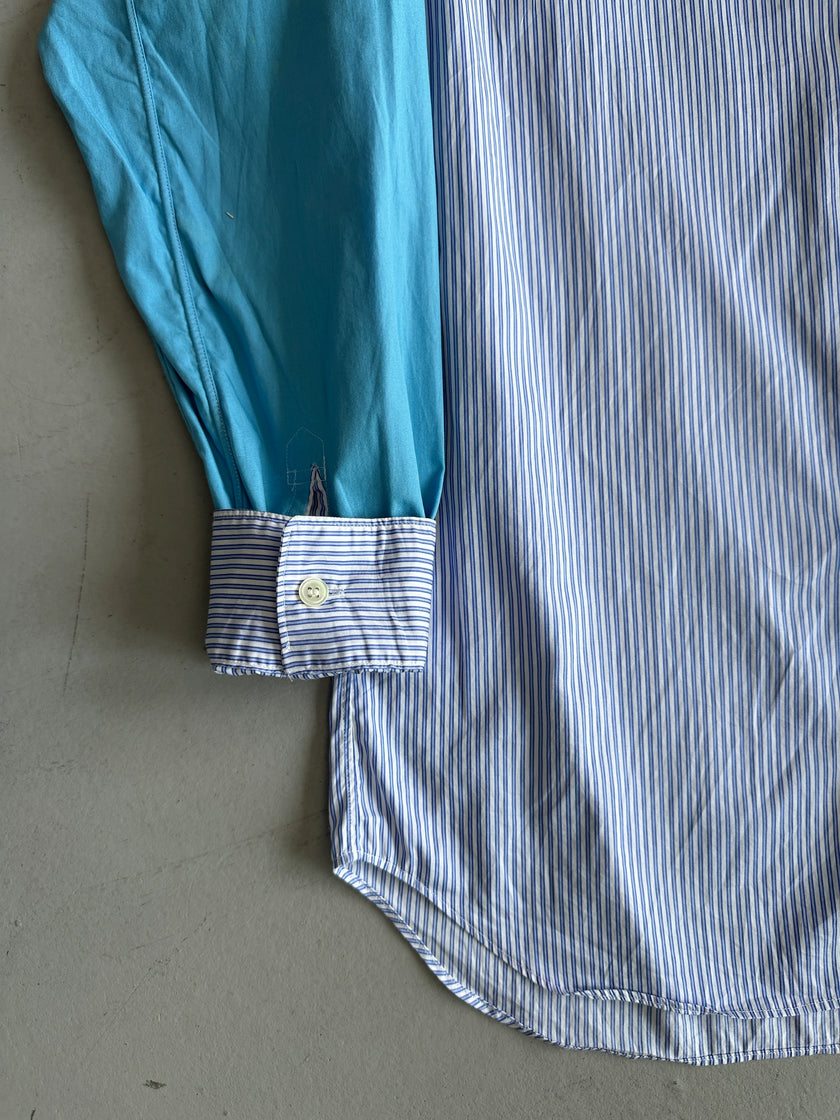 COMME DES GARÇONS - 1990s CONTRASTING SLEEVE PINSTRIPED SHIRT