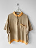 1980s LINEN POLO T-SHIRT