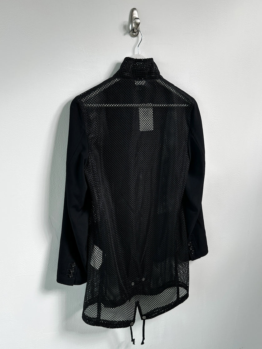 COMME DES GARÇONS - S/S 2025 PERFORATED MESH JACKET WITH CONSTRASTING SLEEVE