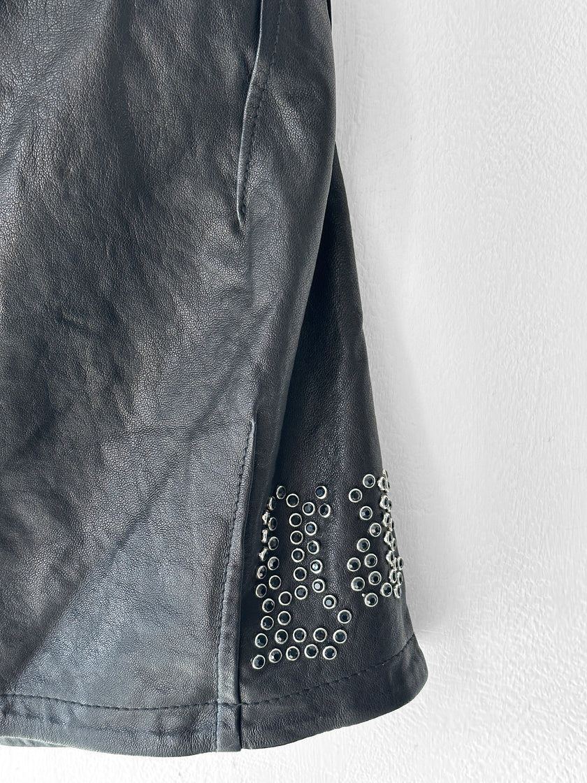 GALLIANO BY JOHN GALLIANO - F/W 2008 MINI LEATHER SKIRT WITH LOGO STUDS