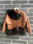 1980s QUILTED JACKET WITH FOX FUR DETAILS