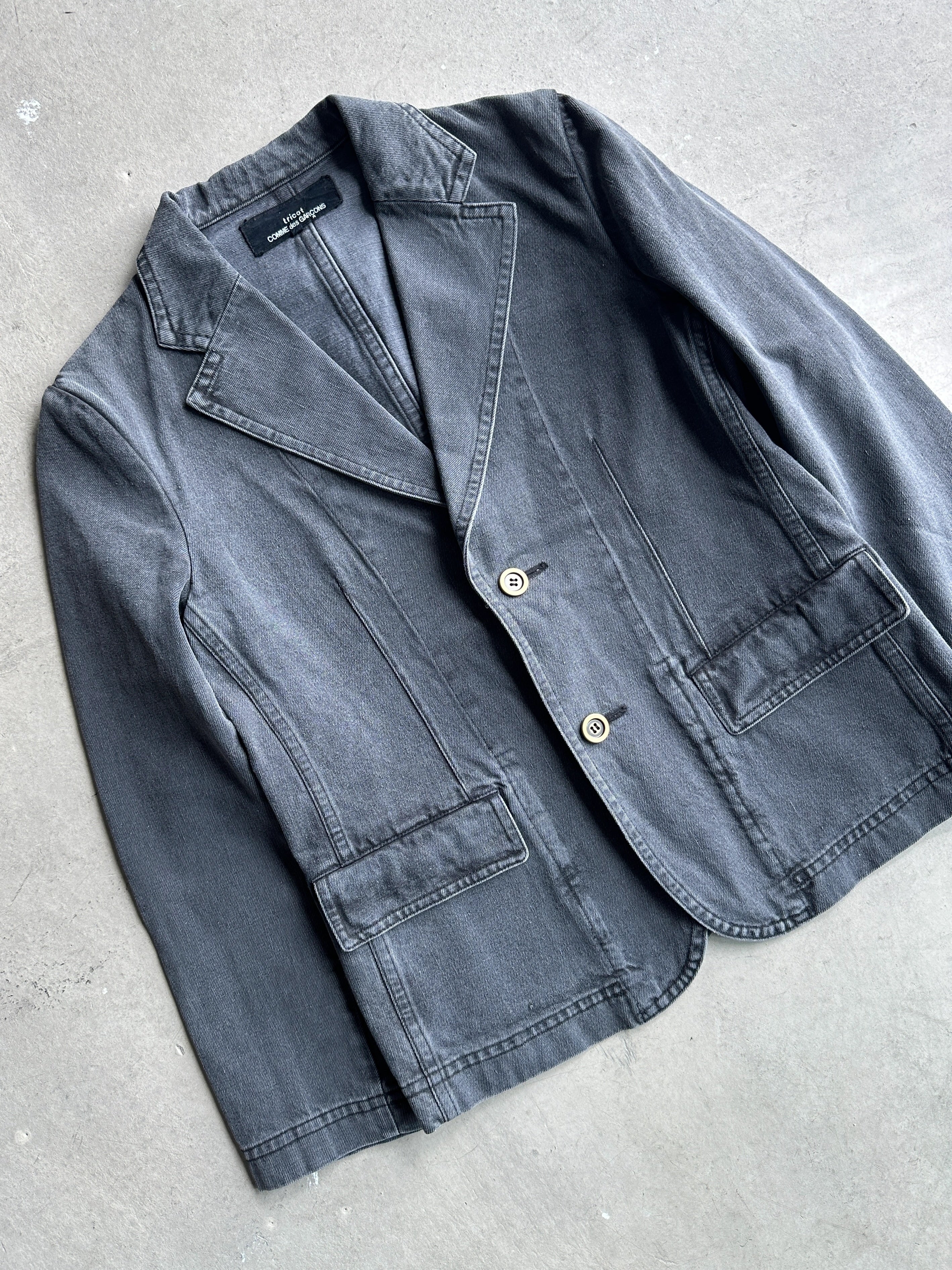 COMME DES GARÇONS TRICOT - 2001 DENIM BLAZER WITH POCKETS