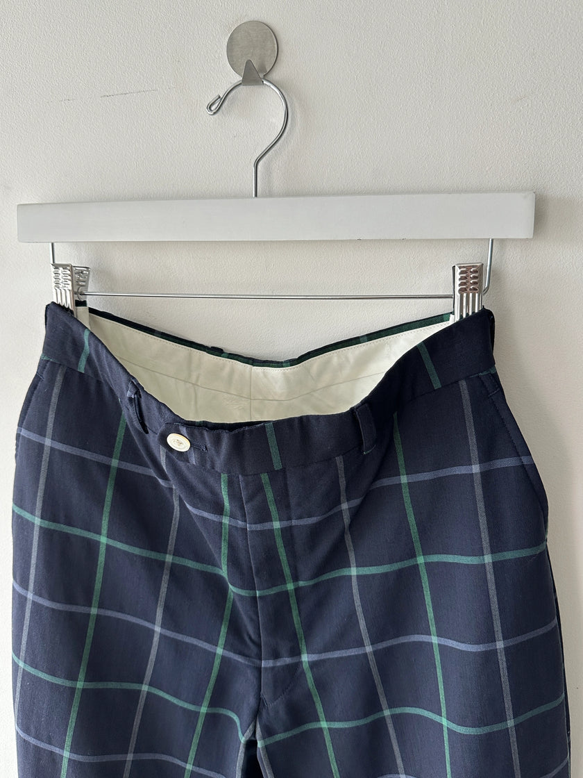 BURBERRYS - 1980s RELAXED FIT CHECKED TROUSERS