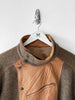 ITALIAN LABEL - 1980s WOOL BOMBER JACKET WITH LEATHER PANELS