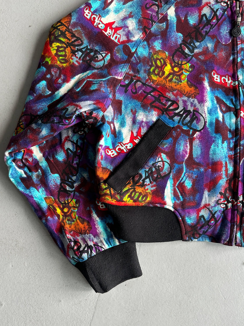 LOUIS FERAUD - 1980s REVERSIBLE BOXY FIT CROPPED BOMBER JACKET