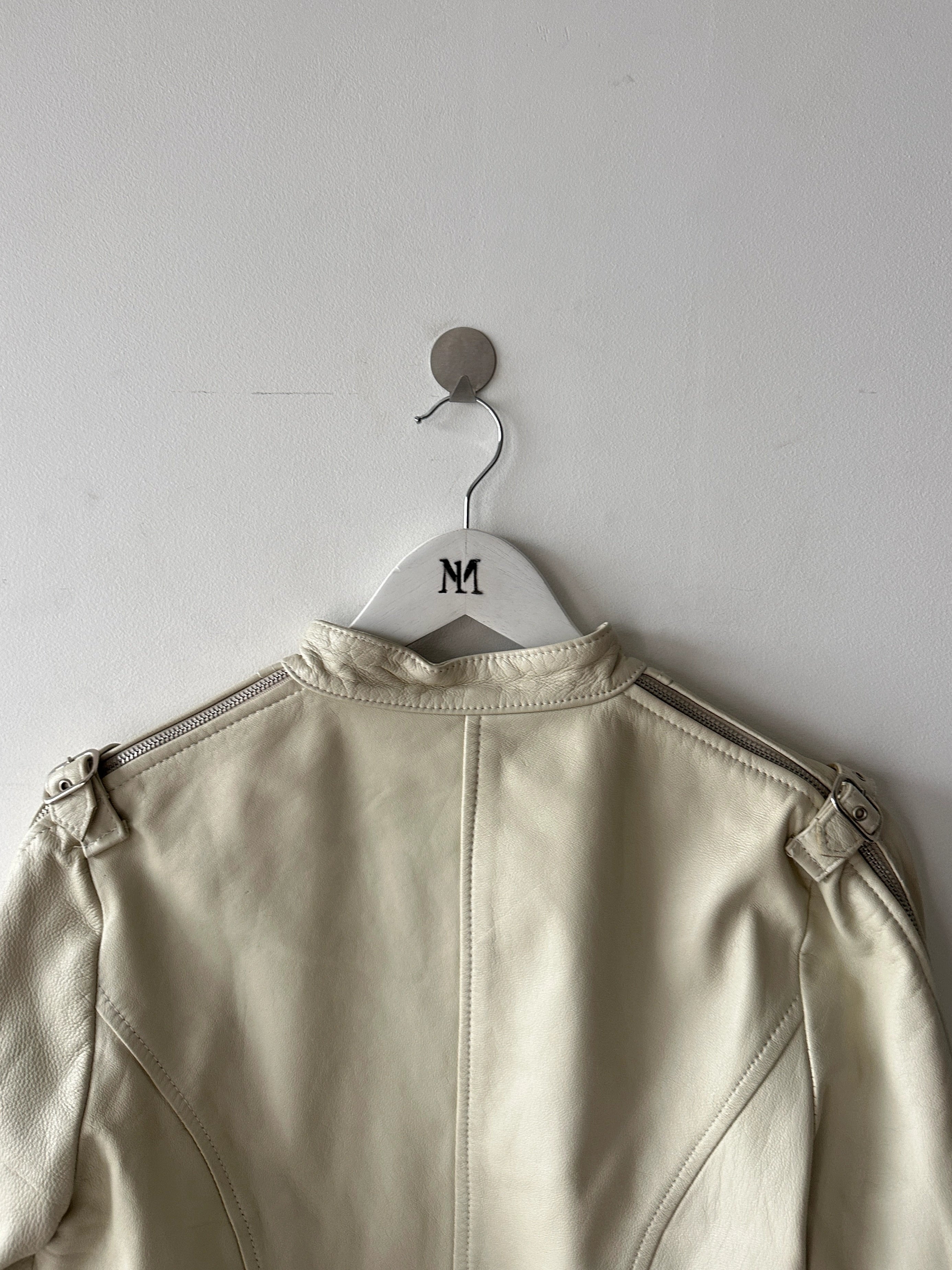 2000s CROP FIT BIKER LEATHER JACKET