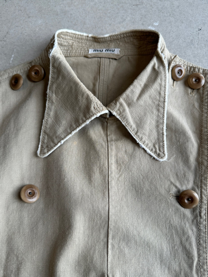 MIU MIU -2003 CROP FIT DOUBLE BREASTED LIGHT JACKET