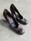 MIU MIU - 1990s SNAKE PRINT SQUARE TOE PUMPS