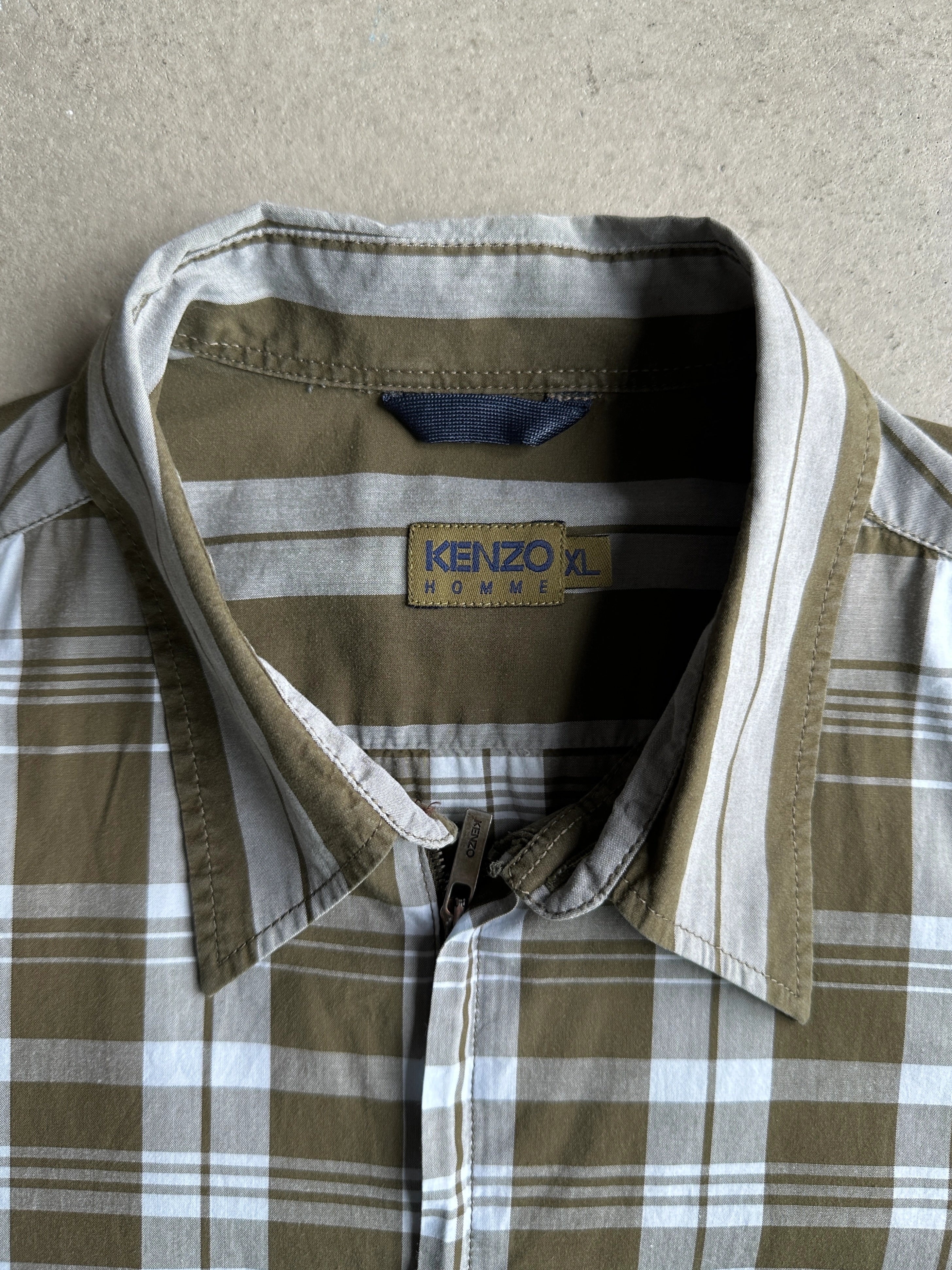 KENZO - 1990s ZIPPED HALF SLEEVE SHIRT