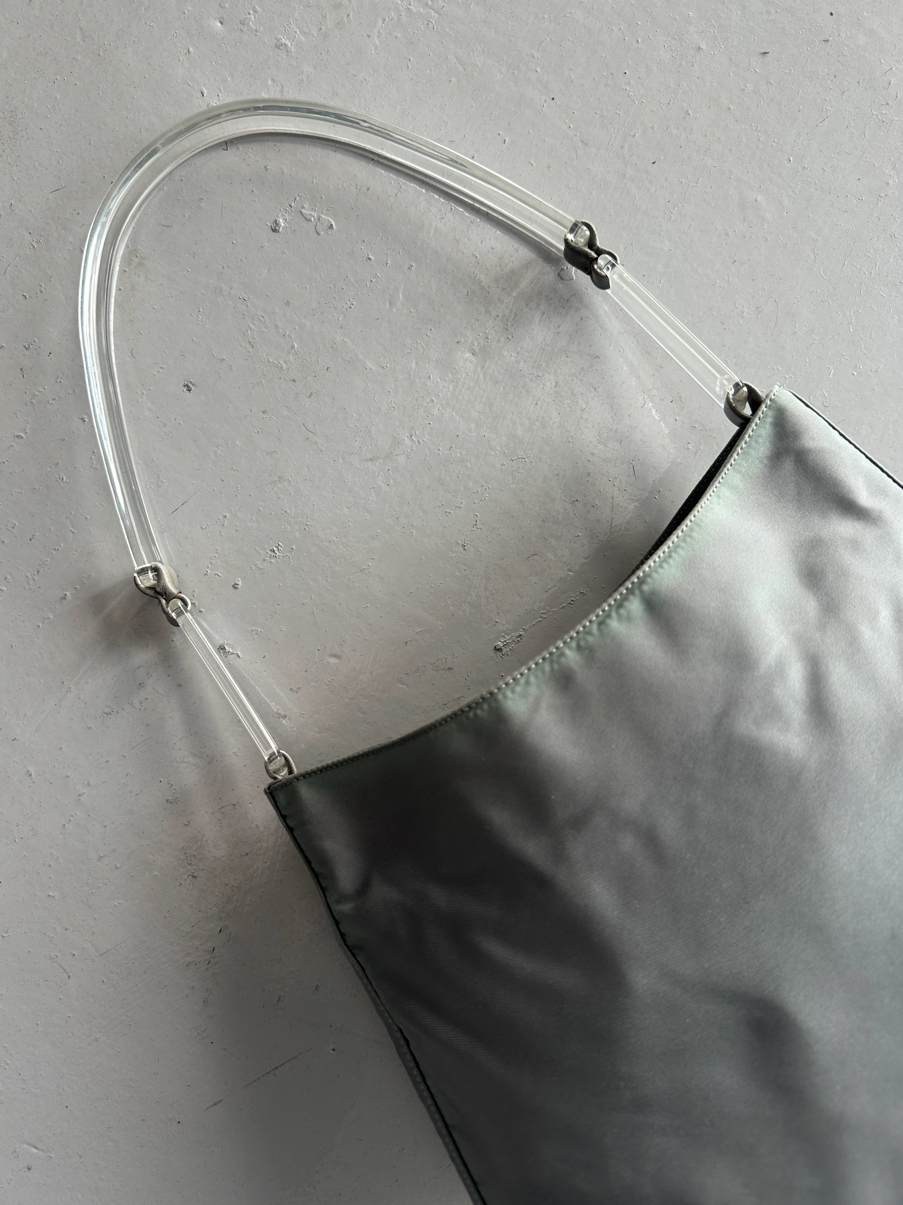PRADA - S/S 1998 PLEXI HANDLE NYLON SHOULDER BAG