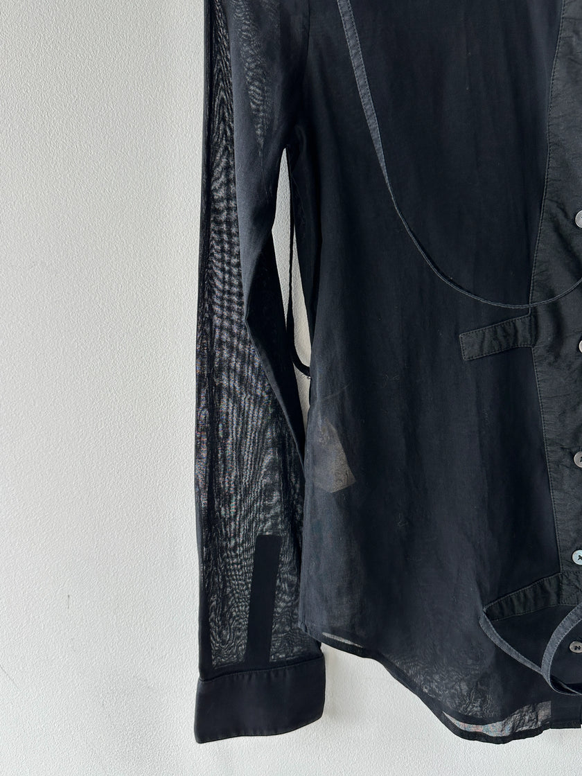 HUSSEIN CHALAYAN - S/S 2002 SEMI TRANSPARENT SHIRT