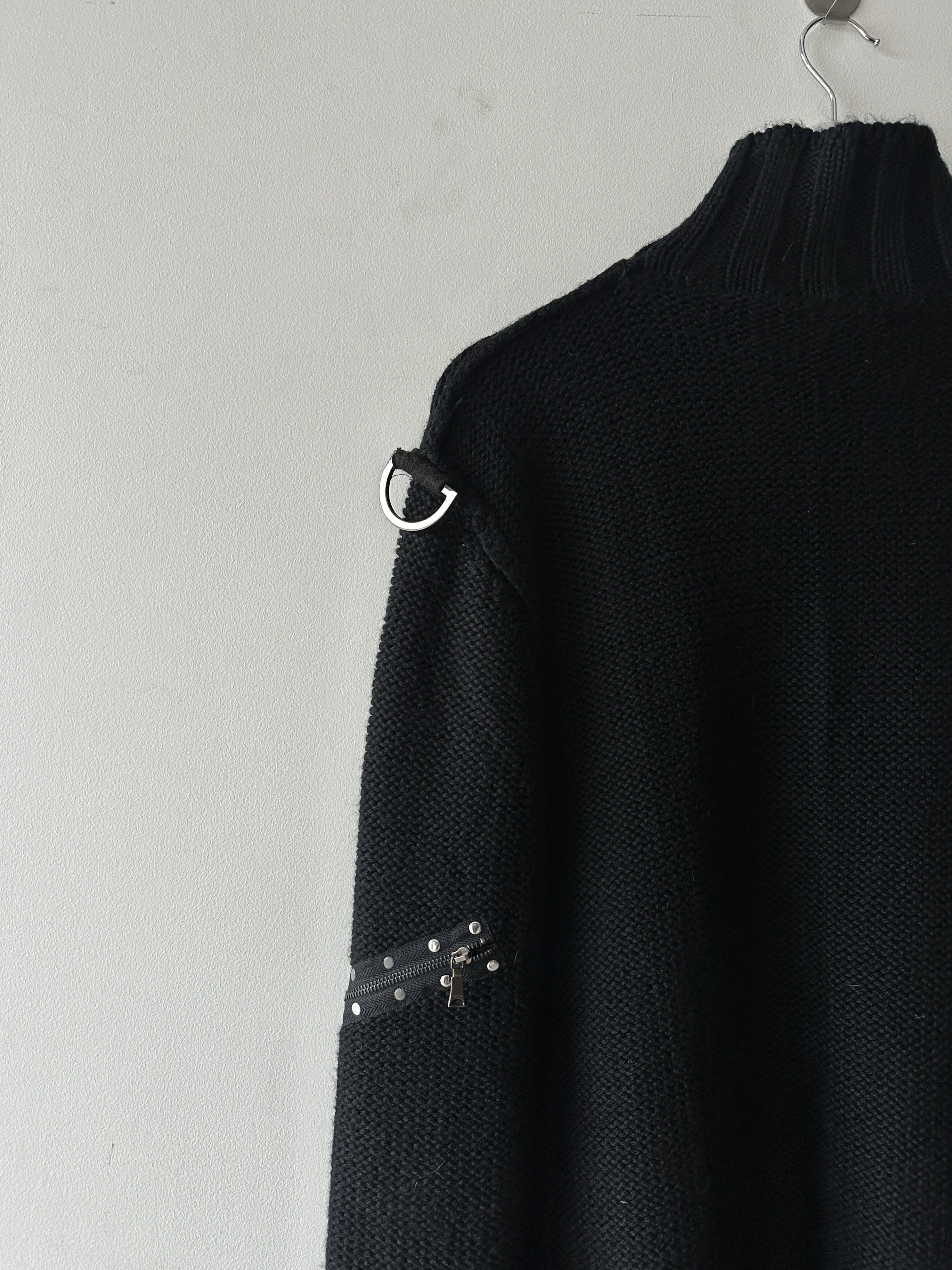 JOHN RICHMOND - F/W 2003 HIGH NECK CHUNKY KNIT BONDAGE JUMPER
