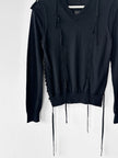 COMME DES GARÇONS -  S/S 2005 V NECK LONG SLEEVE KNIT TOP WITH LACING DETAILS