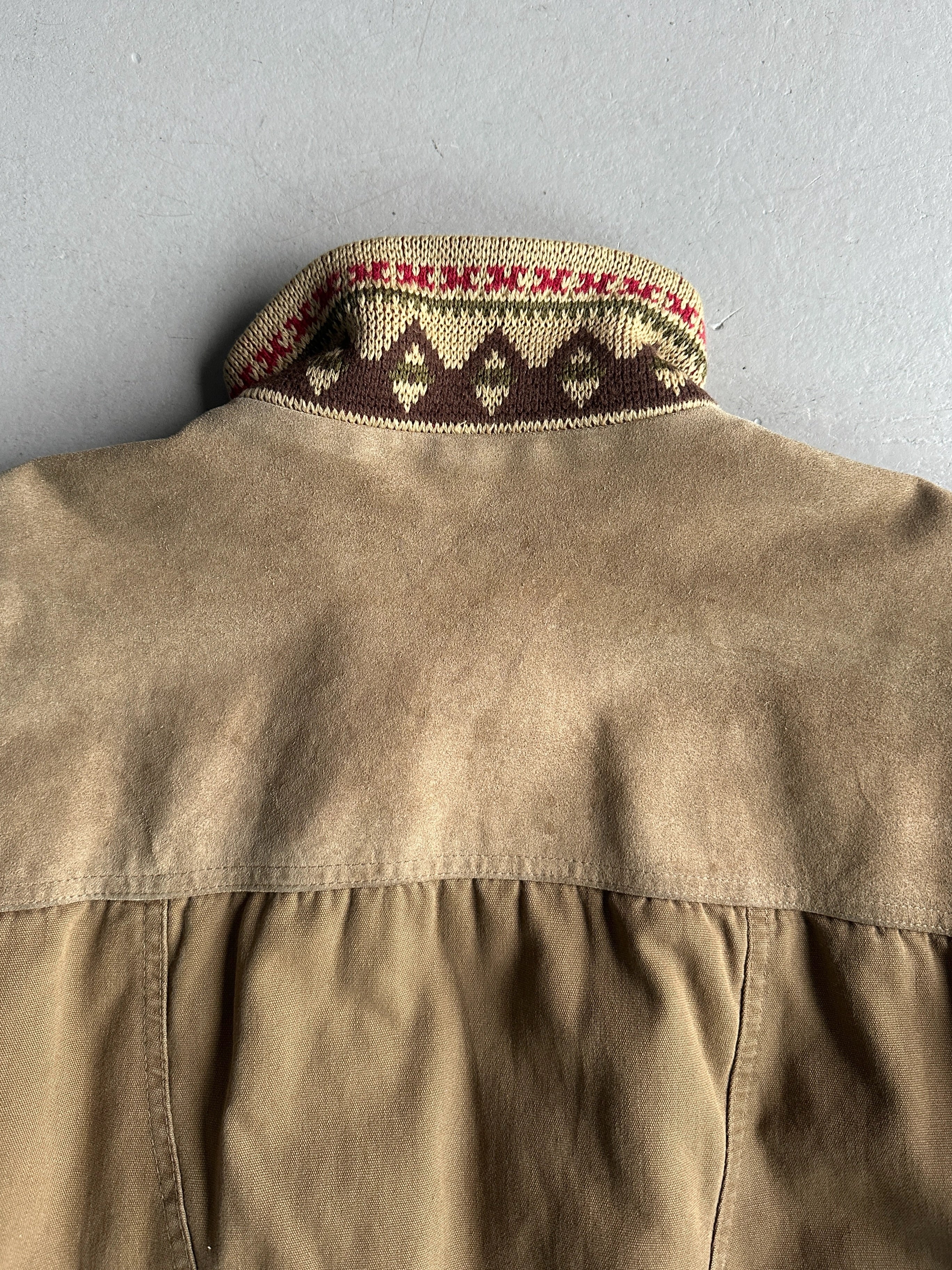 DIESEL - 1980s BOMBER JACKET WITH LAYERED SUEDE PANEL FRONT