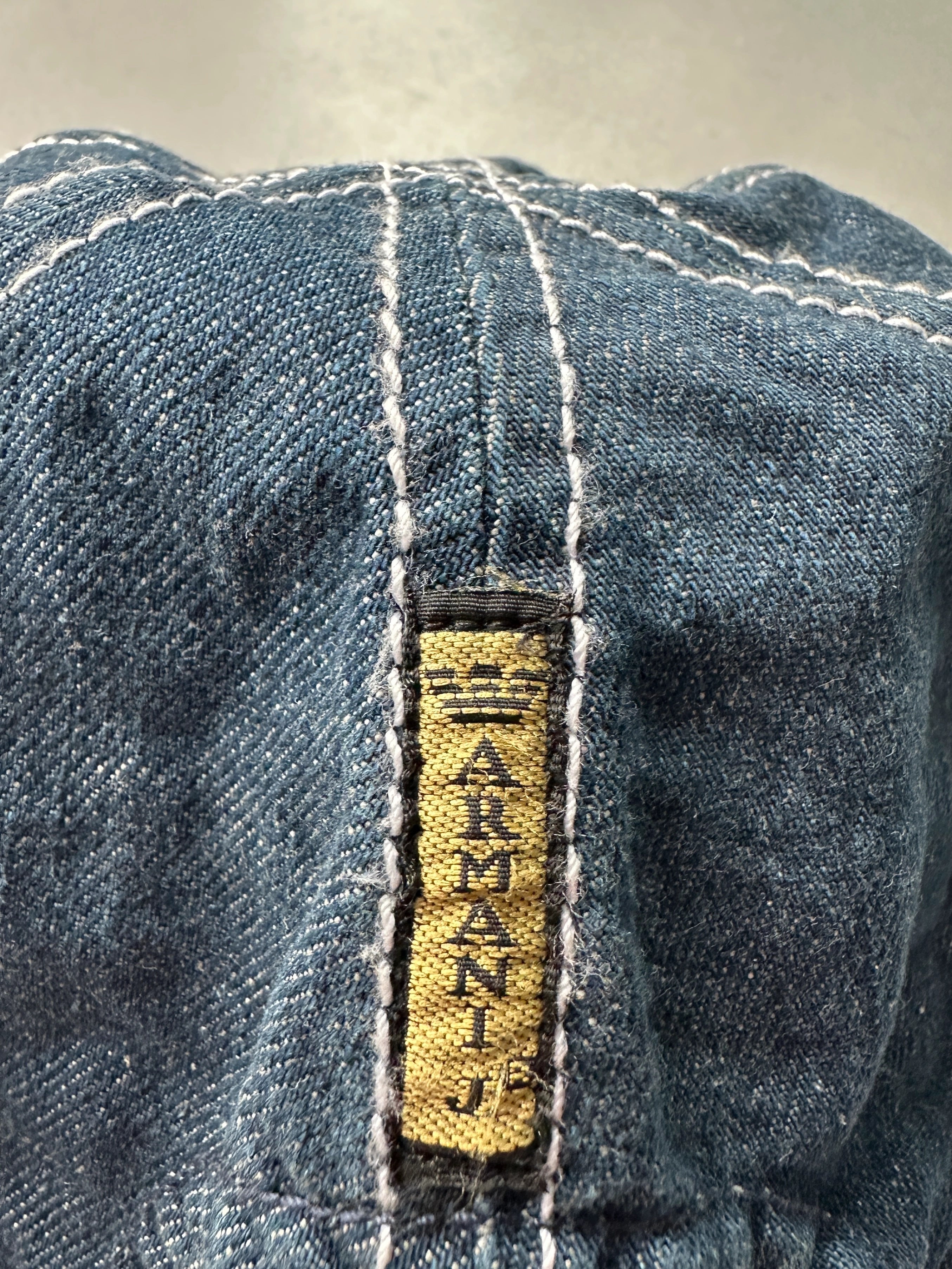 ARMANI JEANS- 1990s 2 IN 1 VISOR DENIM HAT