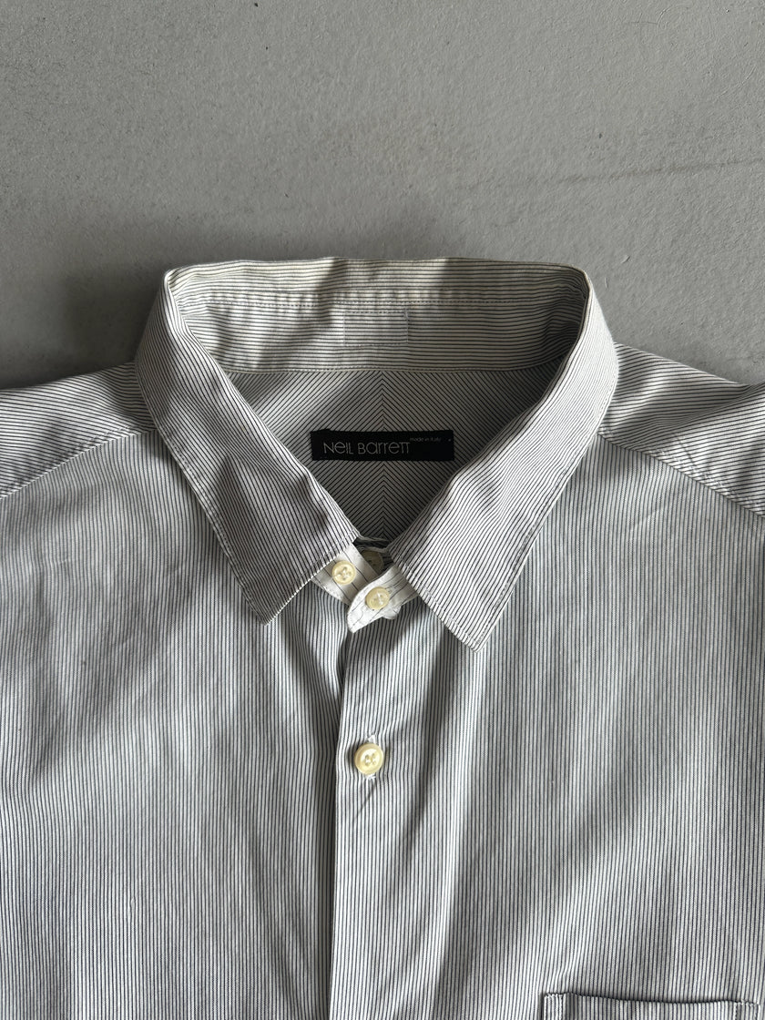 NEIL BARRETT - 2000s DOUBLE SLEEVE STRIPED SHIRT