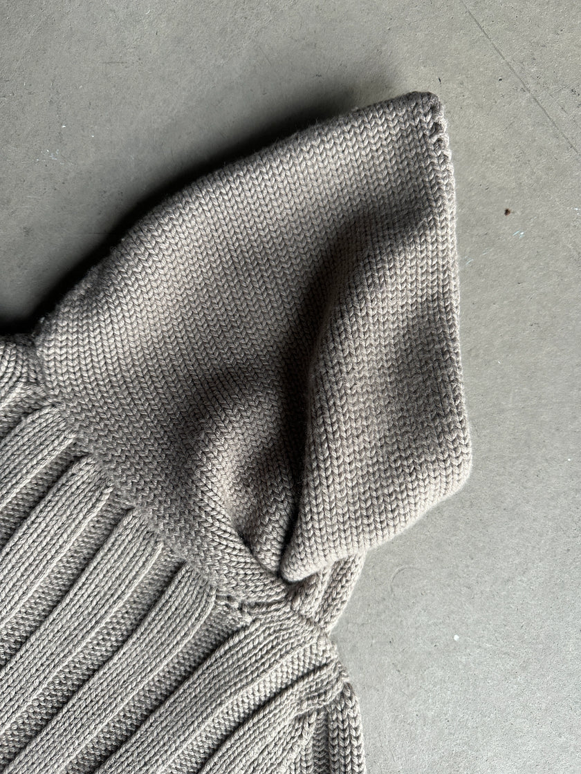 DANIELE ALESSANDRINI - 1990s WRAP AROUND COLLAR CHUNKY KNIT JUMPER