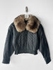 KANSAI YAMAMOTO - 1990s BOXY FIT JACKET WITH DETACHABLE FUR COLLAR