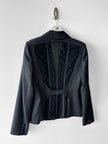 GAETANO NAVARRA - circa 2013 PINSTRIPE TAILORED BLAZER WITH DECONSTRUCTED MESH BACK