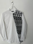ITALIAN LABEL 2000s MANDARIN COLLAR ASYMMETRIC LONG SLEEVE SHIRT